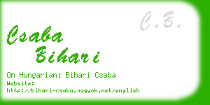 csaba bihari business card